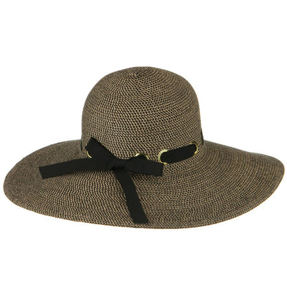 UPF 50+ Wide Flat Brim Black Trim Hat