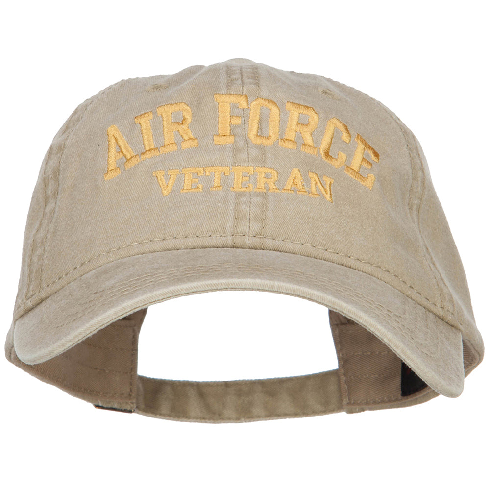Air Force Veteran Letters Embroidered Washed Cap