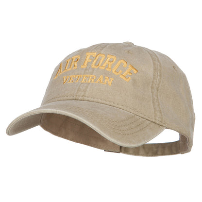 Air Force Veteran Letters Embroidered Washed Cap