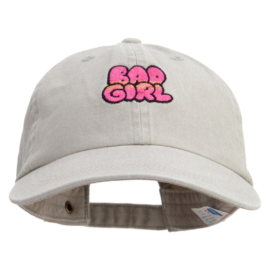 Bad Girl Embroidered Pigment Dyed Wash Cap