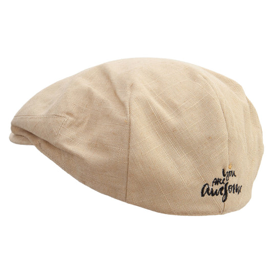 You Are Awesome Embroidered Men's Linen Ivy Cap