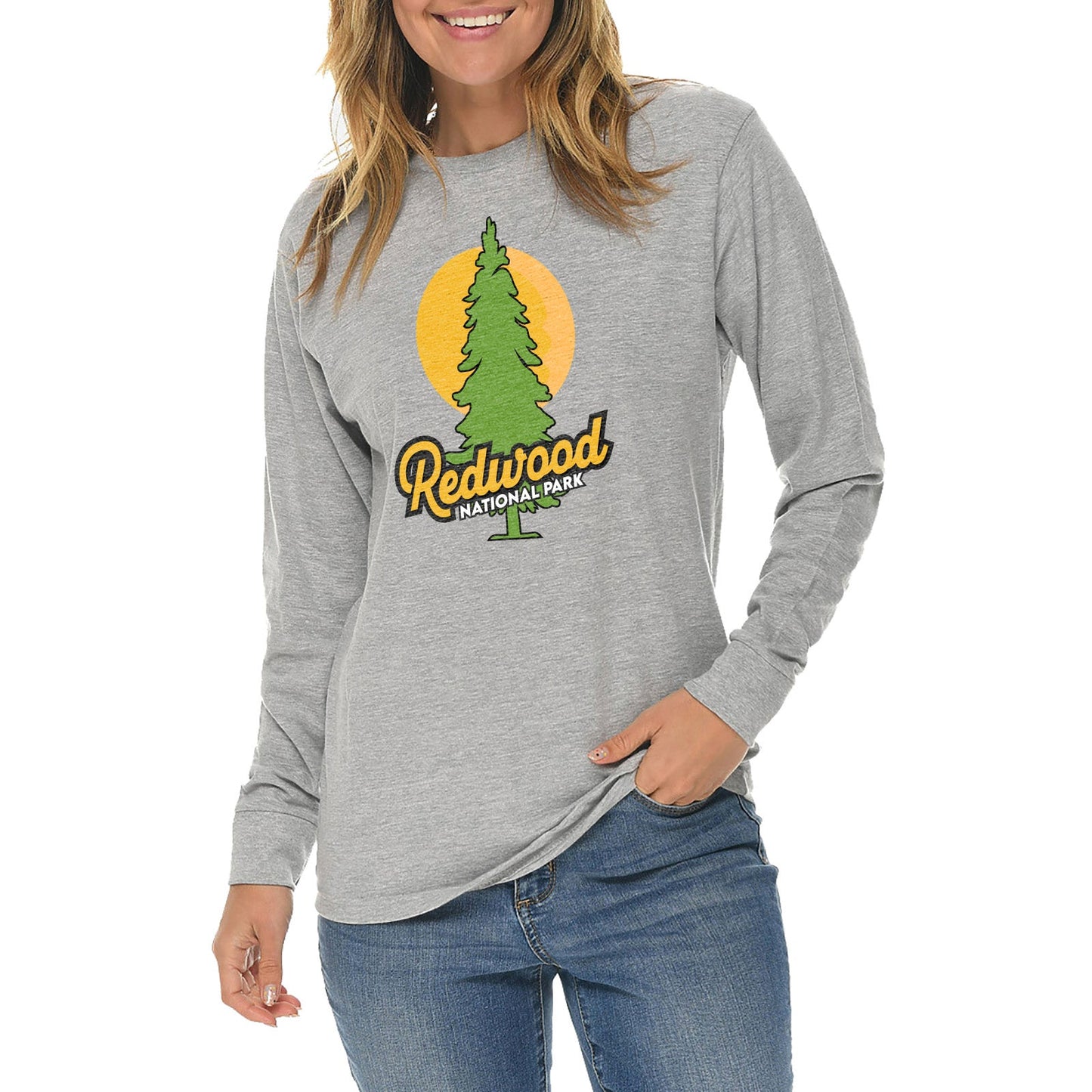 Redwood National Park Graphic Long Sleeve Crewneck Tee