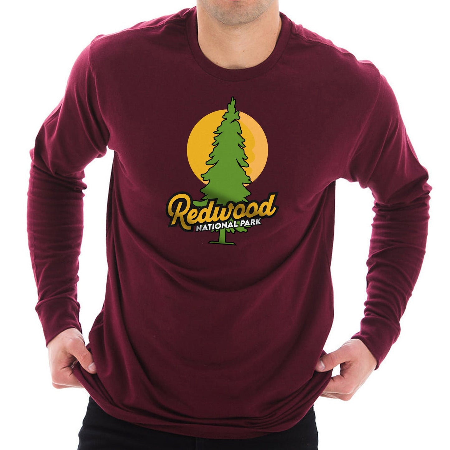 Redwood National Park Graphic Long Sleeve Crewneck Tee