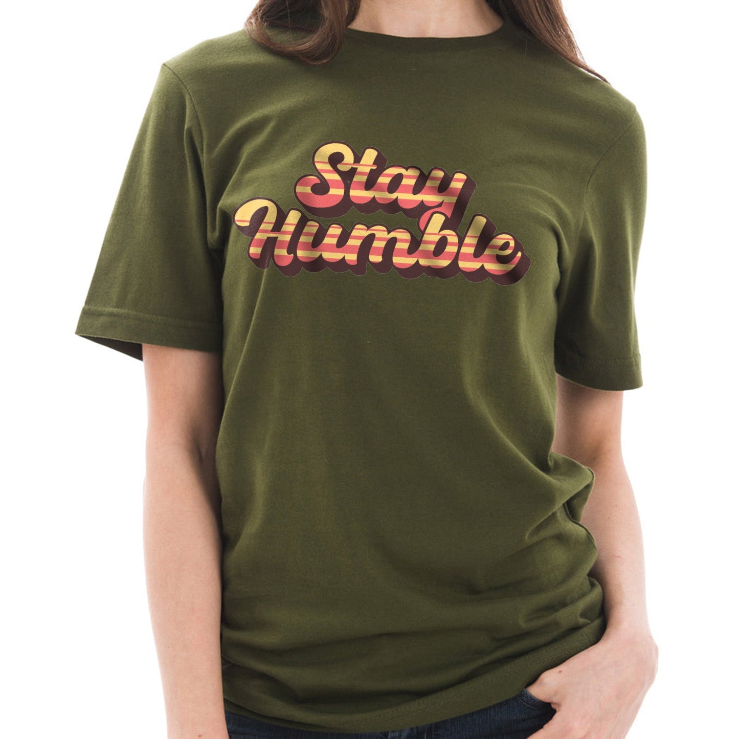 Stay Humble Graphic Design Ring Spun Combed Cotton Short Sleeve Deluxe Jersey T-Shirt