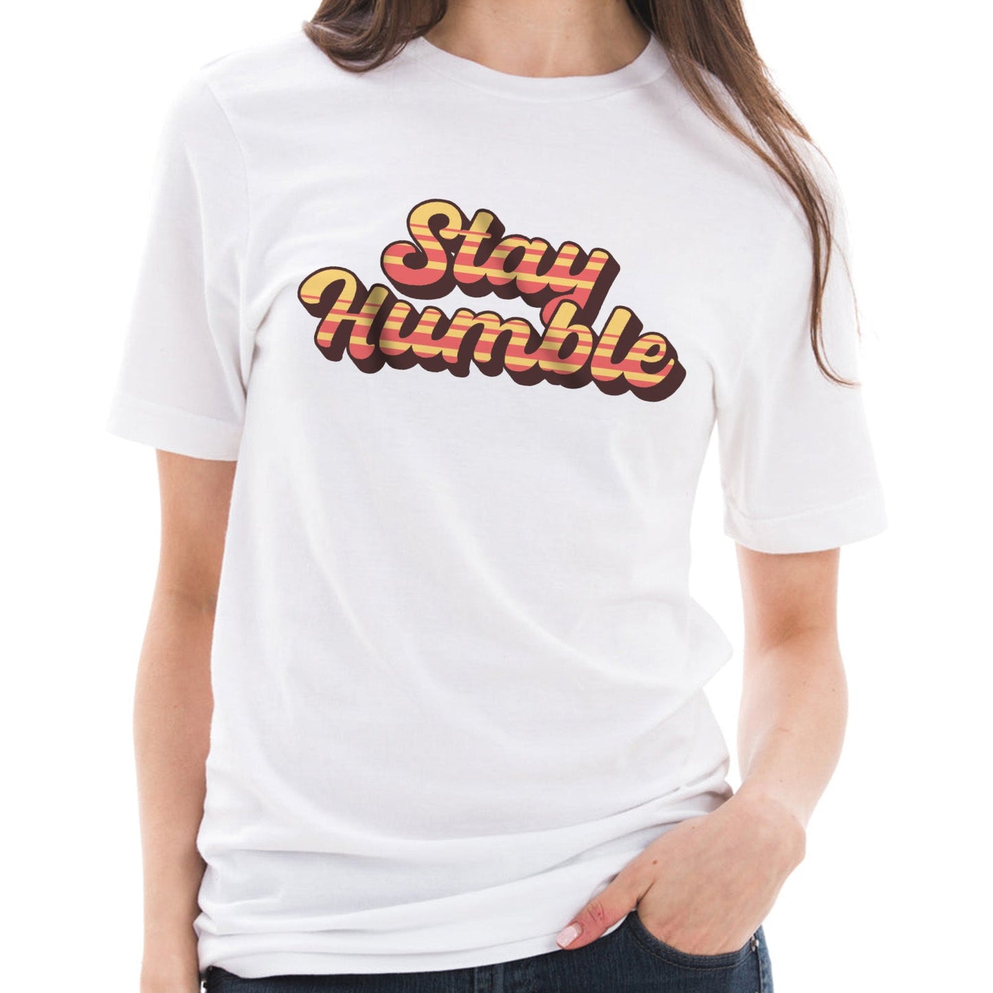 Stay Humble Graphic Design Ring Spun Combed Cotton Short Sleeve Deluxe Jersey T-Shirt