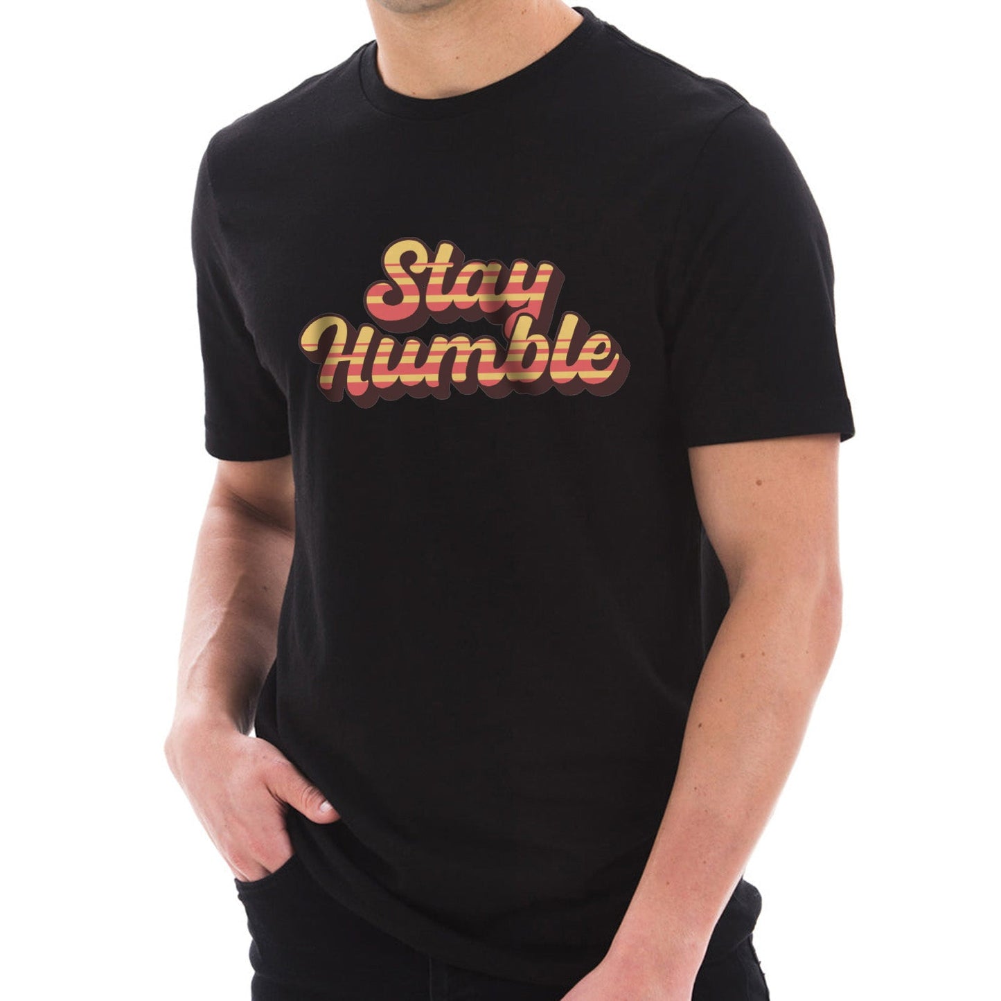 Stay Humble Graphic Design Ring Spun Combed Cotton Short Sleeve Deluxe Jersey T-Shirt