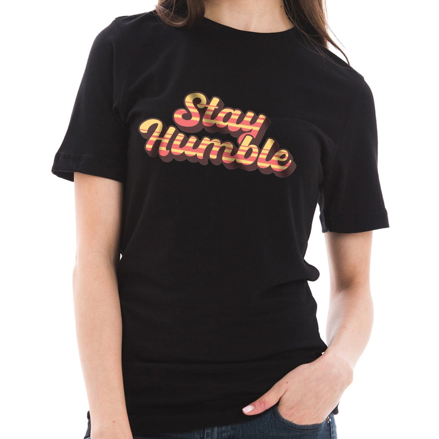 Stay Humble Graphic Design Ring Spun Combed Cotton Short Sleeve Deluxe Jersey T-Shirt