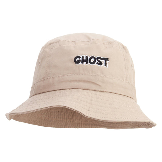 Ghost Text Embroidered Pigment Dyed Bucket Hat