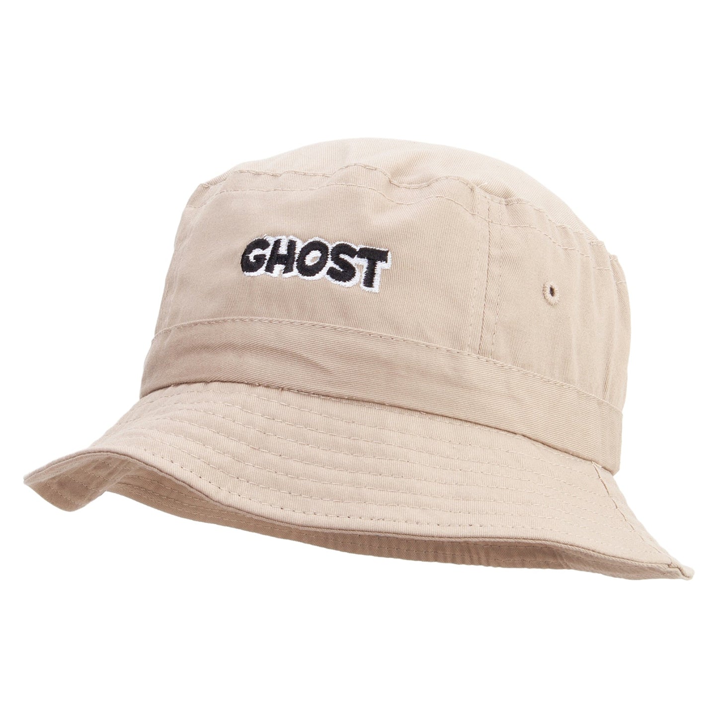 Ghost Text Embroidered Pigment Dyed Bucket Hat