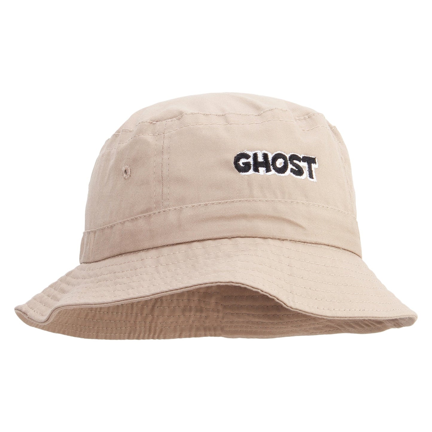 Ghost Text Embroidered Pigment Dyed Bucket Hat