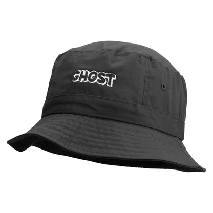 Ghost Text Embroidered Pigment Dyed Bucket Hat