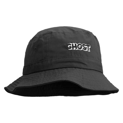 Ghost Text Embroidered Pigment Dyed Bucket Hat