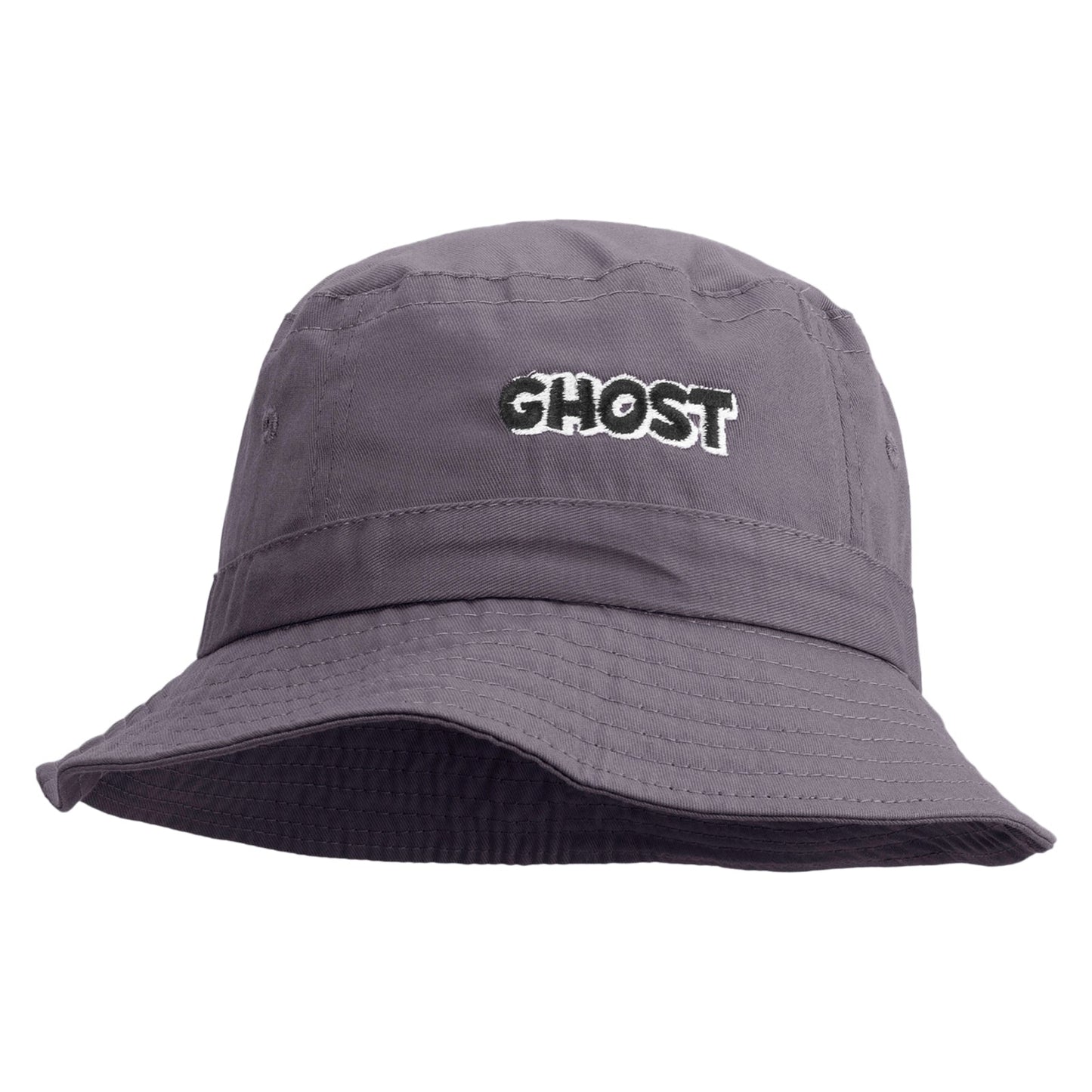 Ghost Text Embroidered Pigment Dyed Bucket Hat