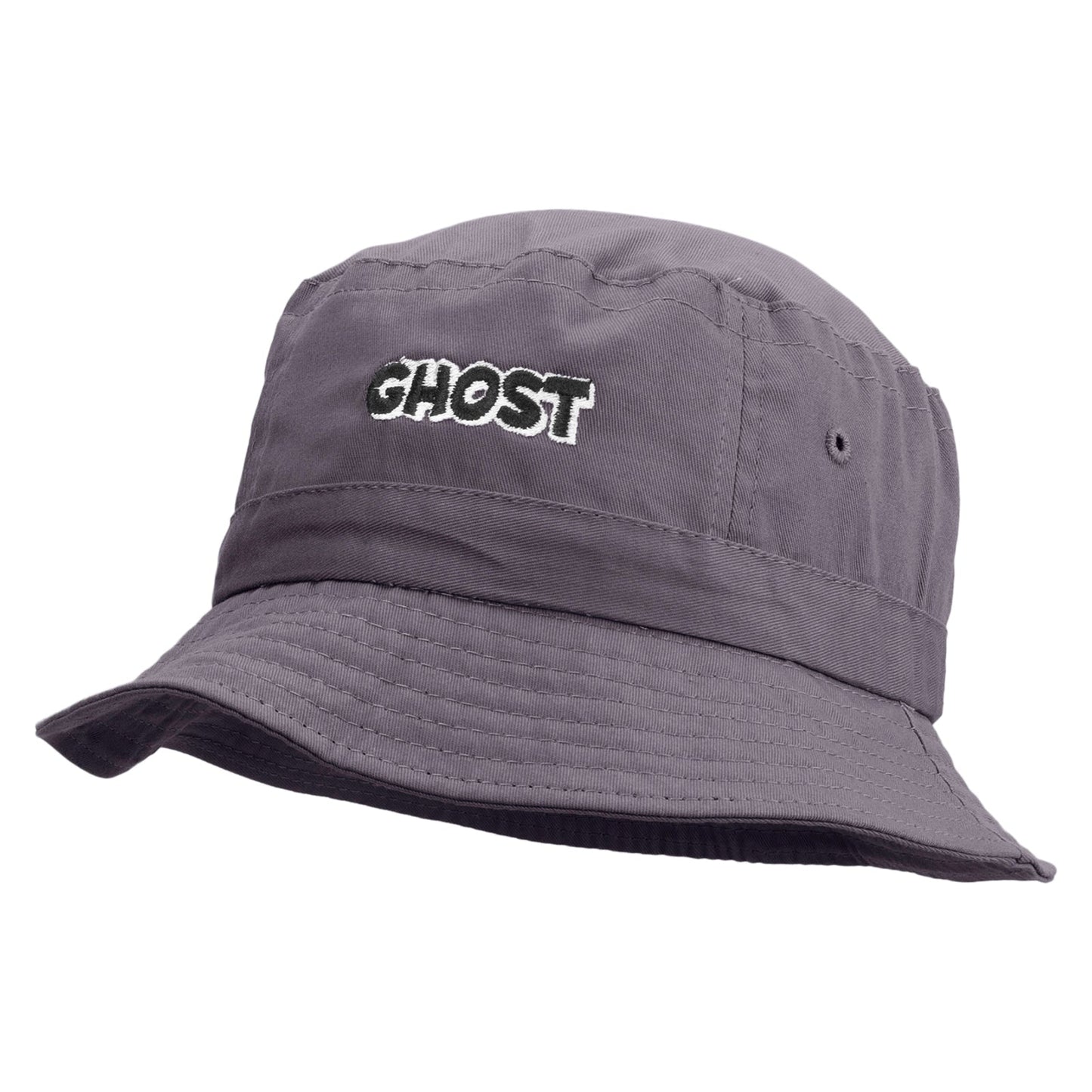 Ghost Text Embroidered Pigment Dyed Bucket Hat