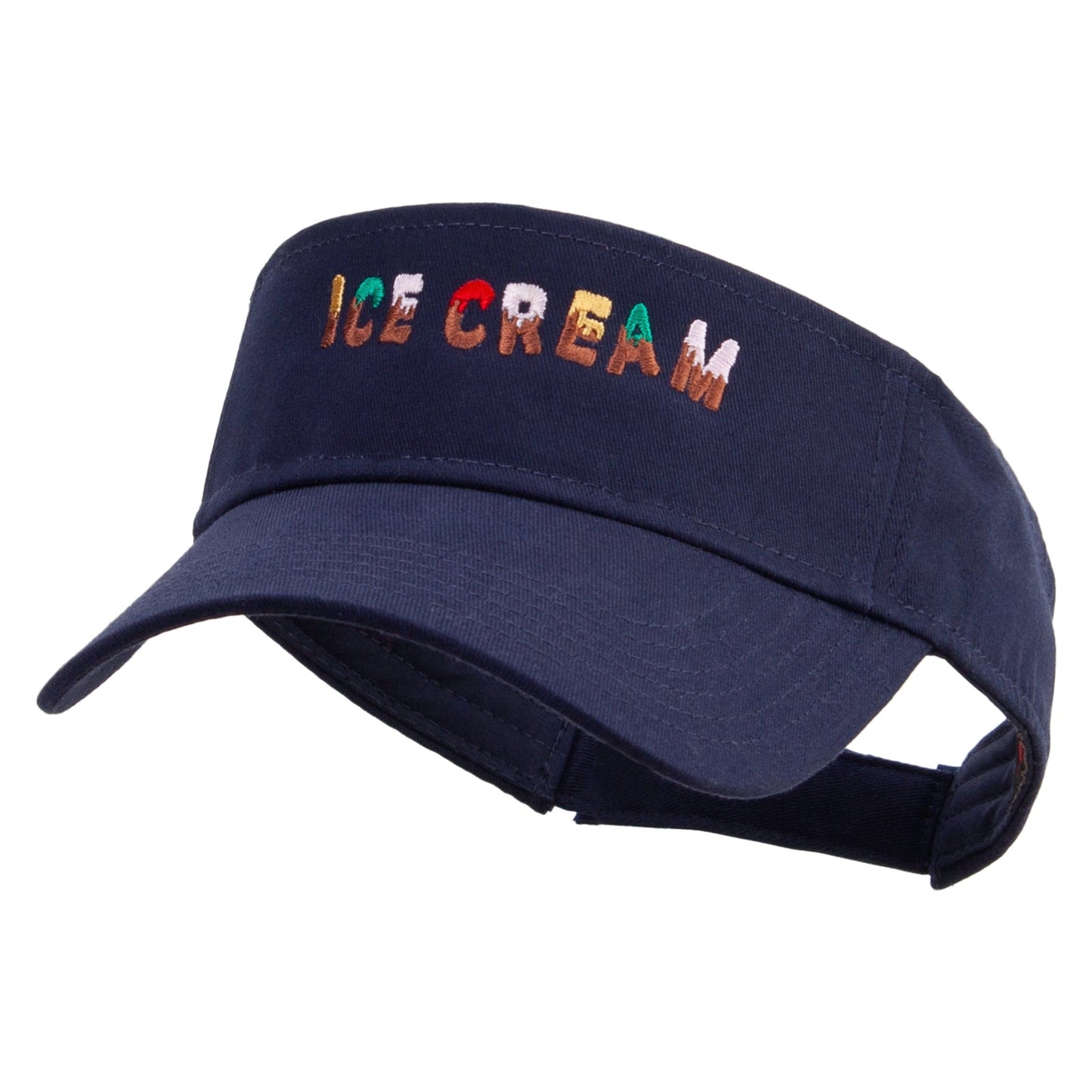 Ice Cream Embroidered Cotton Twill Sun Visor