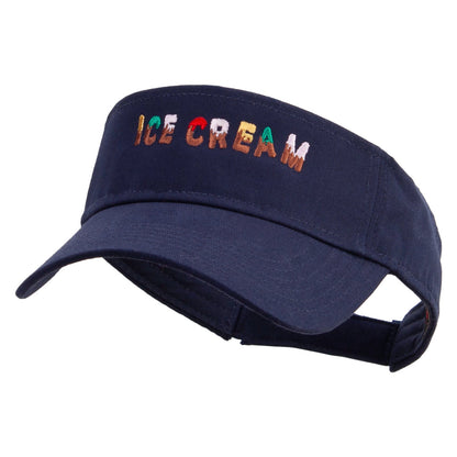 Ice Cream Embroidered Cotton Twill Sun Visor