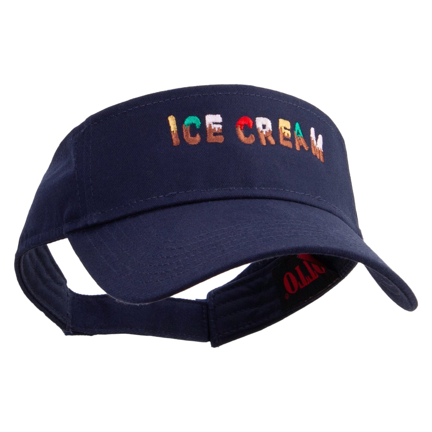 Ice Cream Embroidered Cotton Twill Sun Visor
