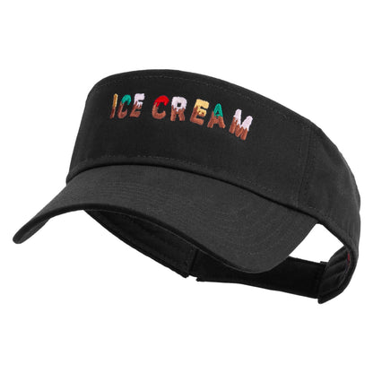Ice Cream Embroidered Cotton Twill Sun Visor