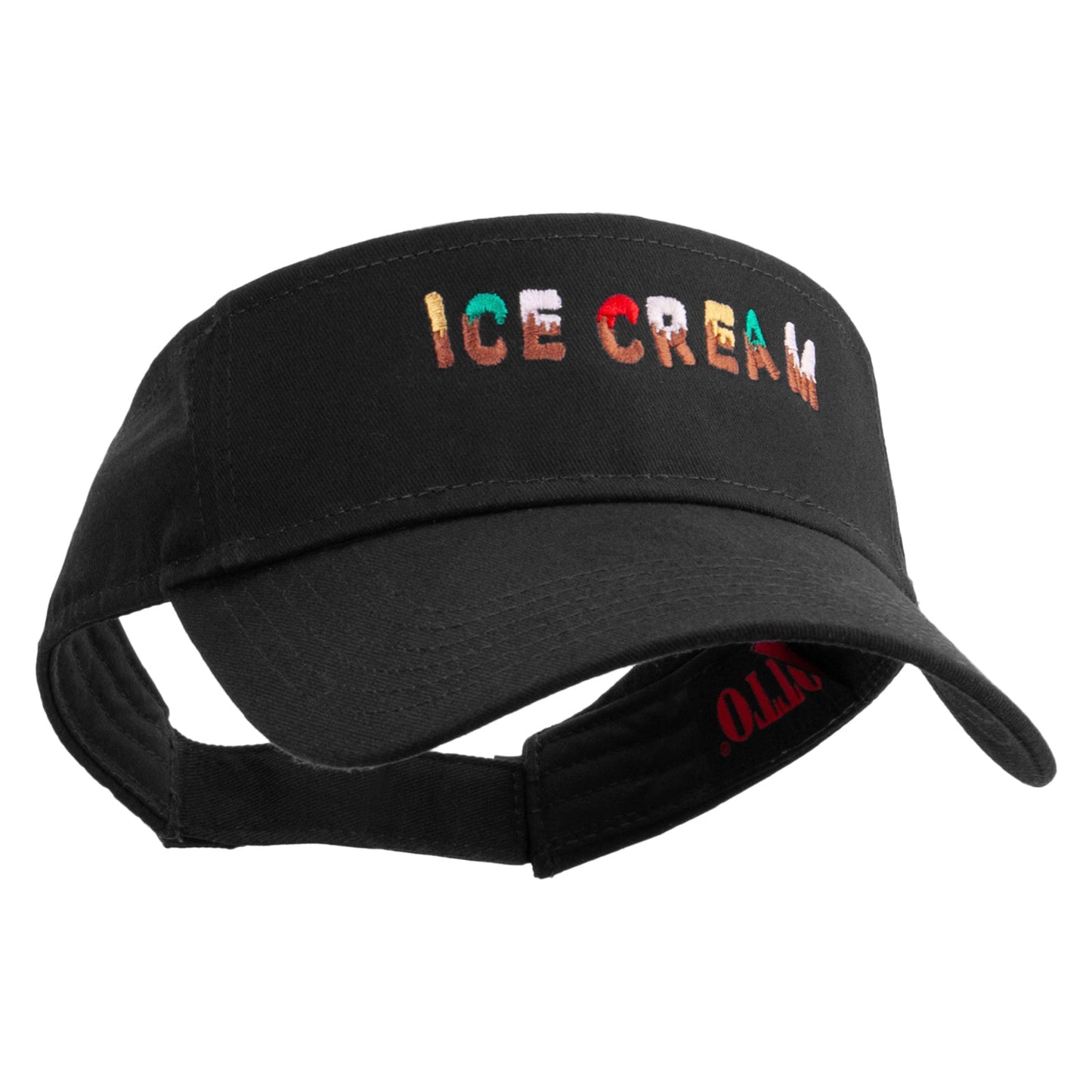 Ice Cream Embroidered Cotton Twill Sun Visor