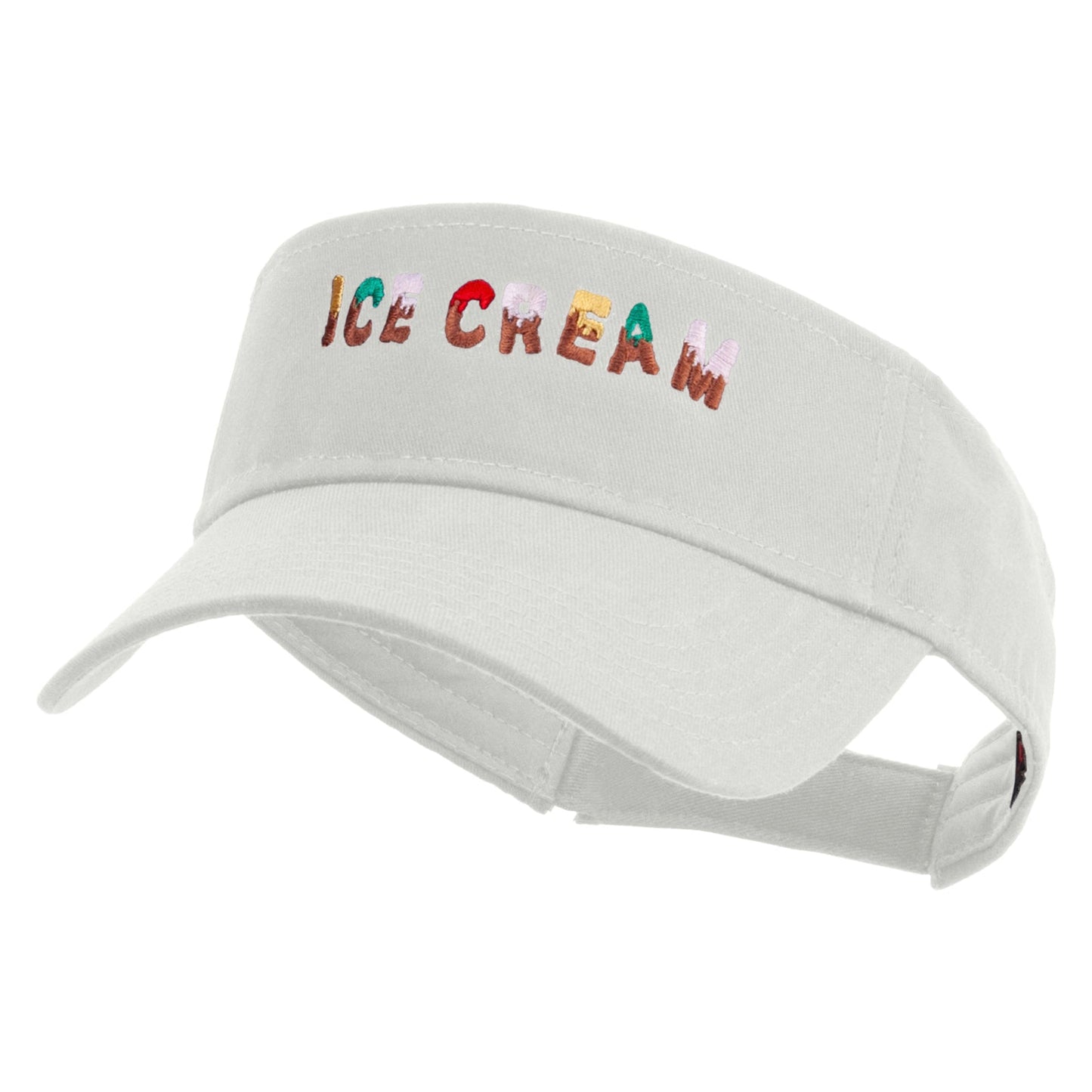 Ice Cream Embroidered Cotton Twill Sun Visor