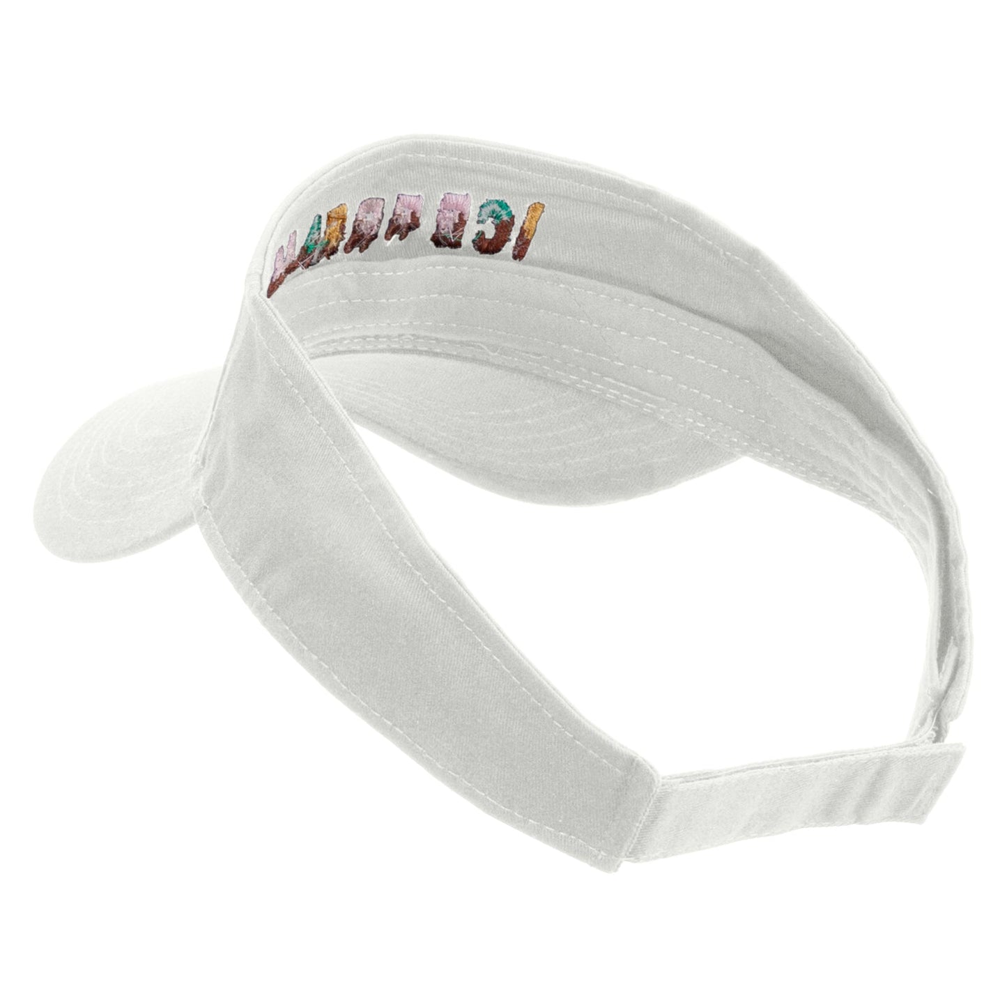 Ice Cream Embroidered Cotton Twill Sun Visor