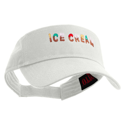 Ice Cream Embroidered Cotton Twill Sun Visor