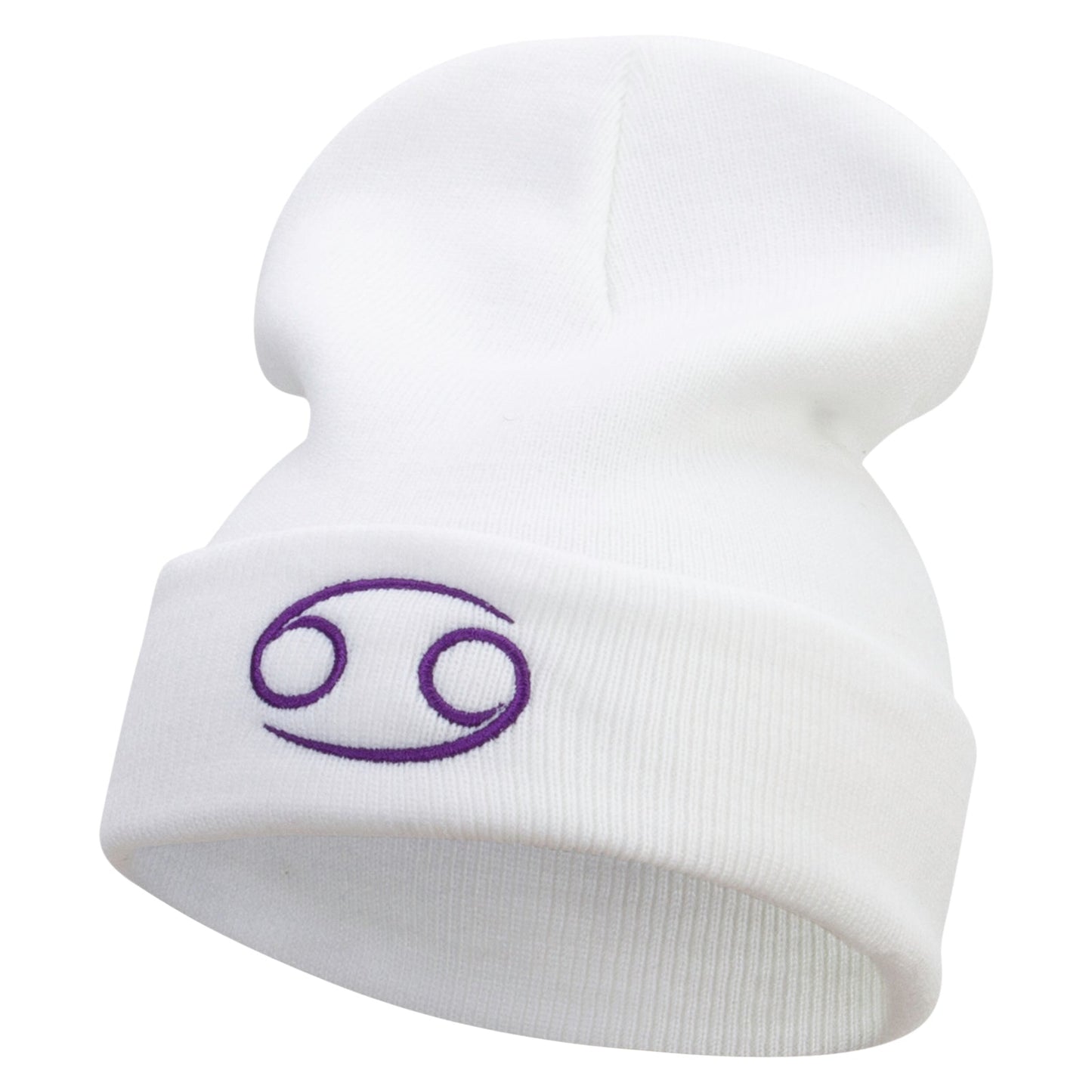 Cancer Astrology Embroidered 12 Inch Long Knitted Beanie