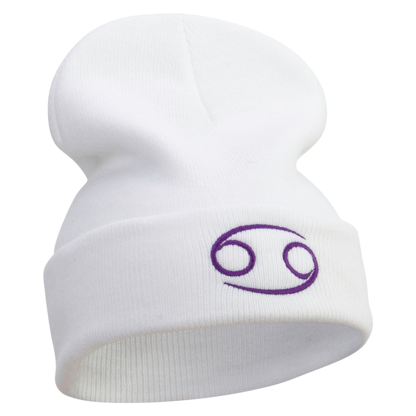 Cancer Astrology Embroidered 12 Inch Long Knitted Beanie