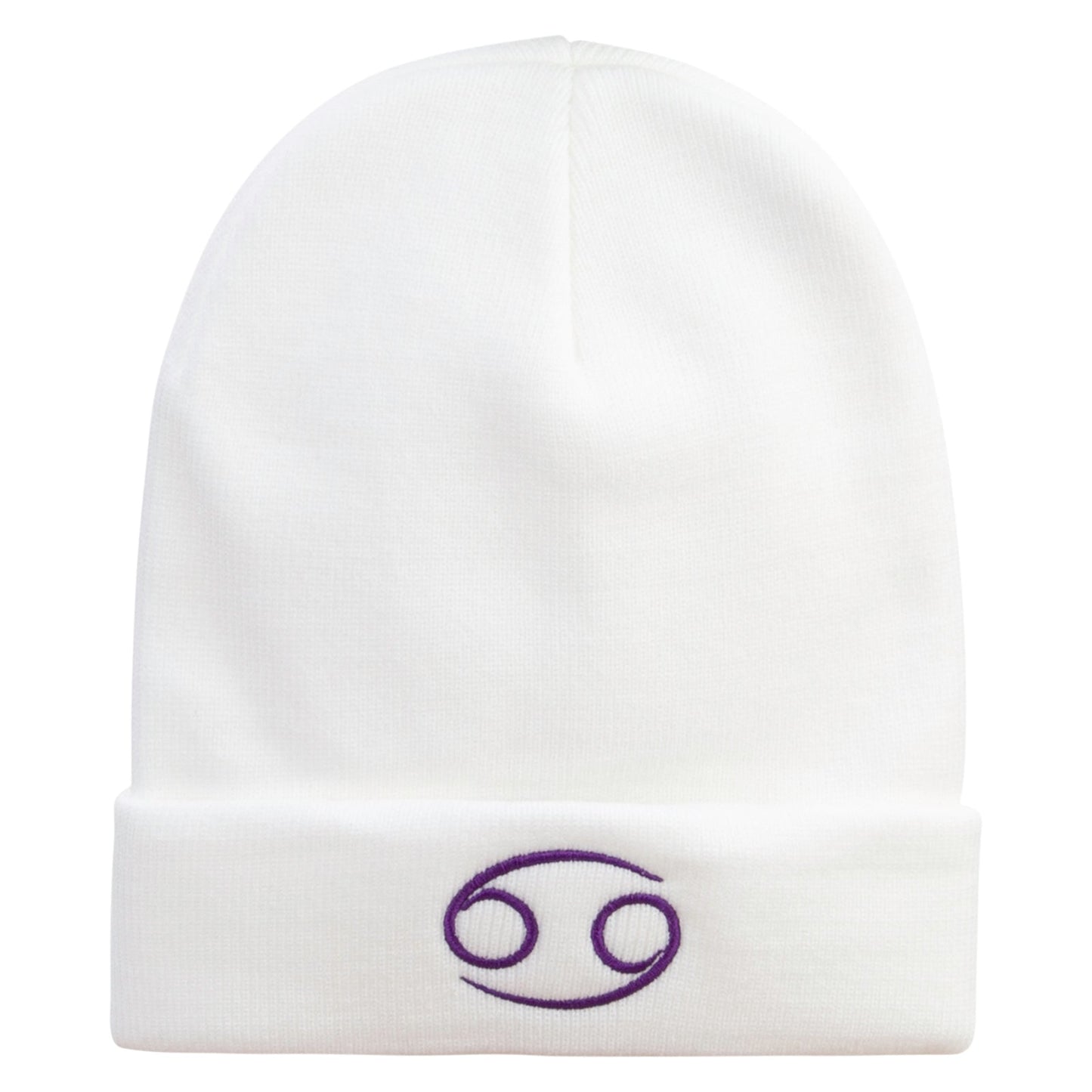 Cancer Astrology Embroidered 12 Inch Long Knitted Beanie