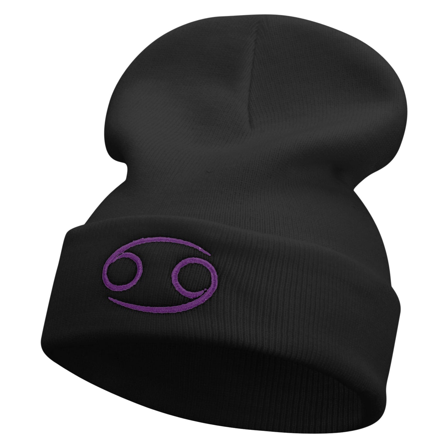 Cancer Astrology Embroidered 12 Inch Long Knitted Beanie
