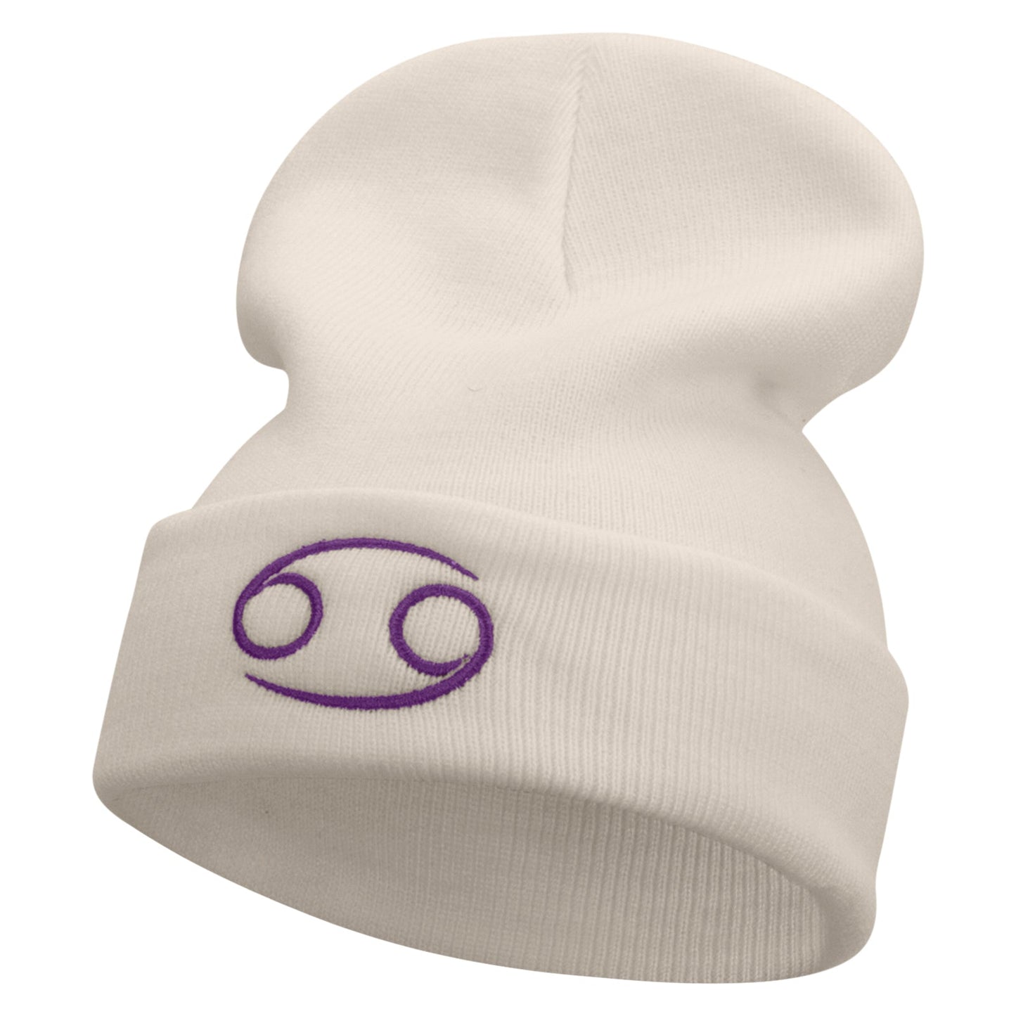 Cancer Astrology Embroidered 12 Inch Long Knitted Beanie