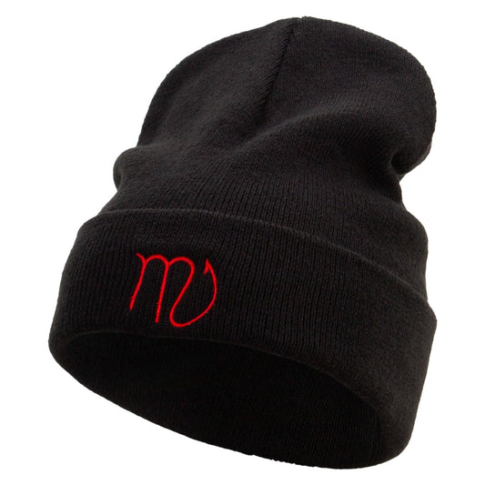 Scorpius Astrology Embroidered Big Size Acrylic Long Beanies