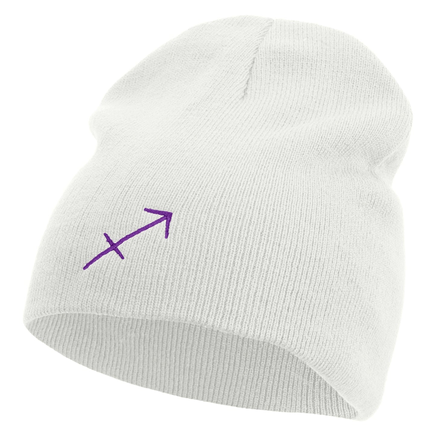 Sagittatius Astrology Embroidered 8 Inch Short Beanie