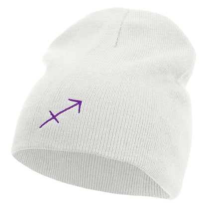 Sagittatius Astrology Embroidered 8 Inch Short Beanie