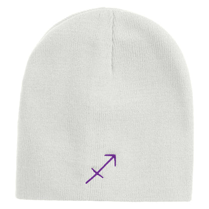 Sagittatius Astrology Embroidered 8 Inch Short Beanie