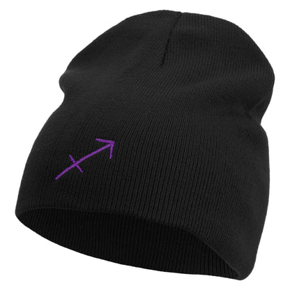 Sagittatius Astrology Embroidered 8 Inch Short Beanie